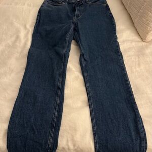 Abercrombie & Fitch Dark Blue The Ankle Straight Ultra High Rise Jeans in 27 XL